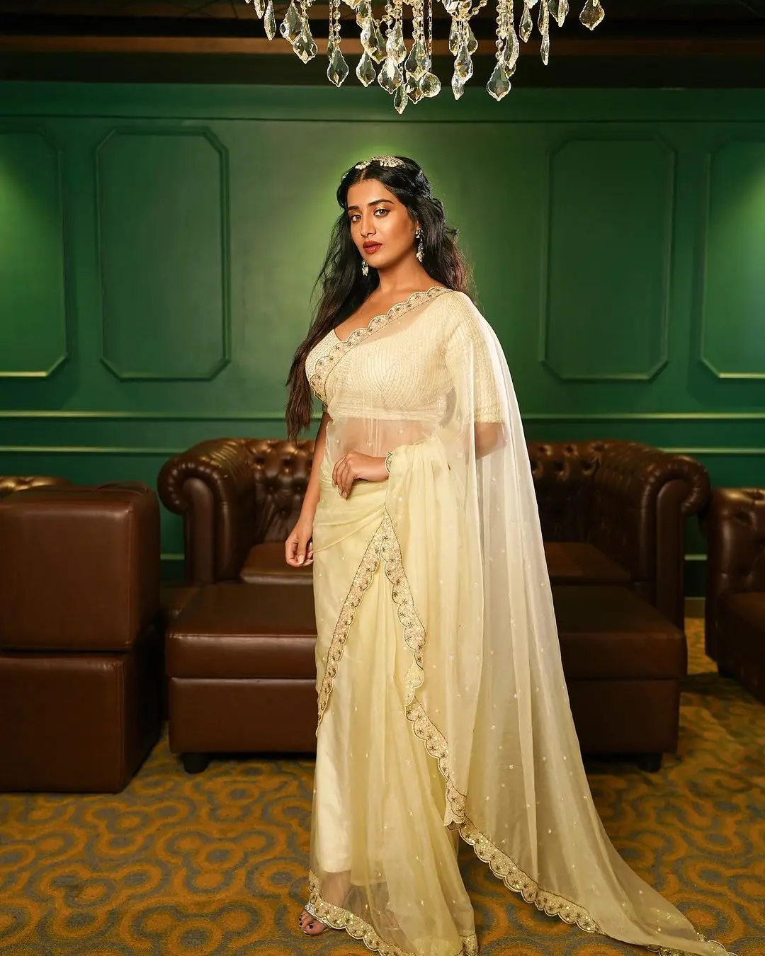 Rashi Singh in South Indian Traditional White Saree Blouse